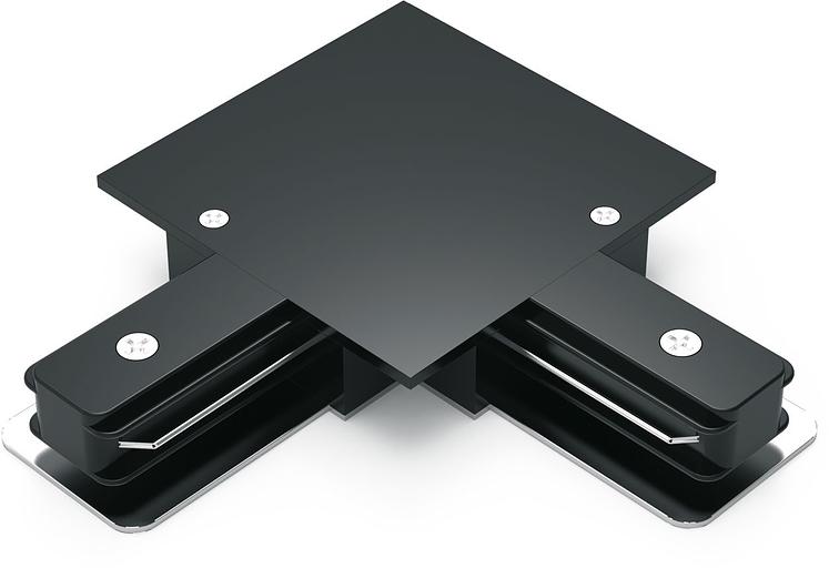 Коннектор для встраиваемых трековых шинопроводов угловой (L) черный однофазный Gauss Gauss TR133 фото 1