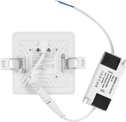 Светильник светодиодный встраиваемый ДВО 9 Вт 900 Лм 4000К квадрат IP20 LED 90х90 мм 220-240 В Frameless Gauss Gauss 968511209 фото 7