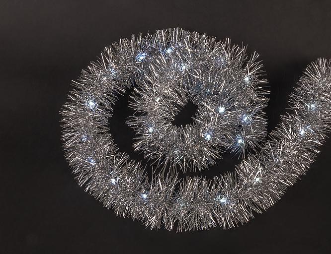 Гирлянда новогодняя светодиодная NGF-D043-01 мишура белая Navigator Group 30612 фото 1