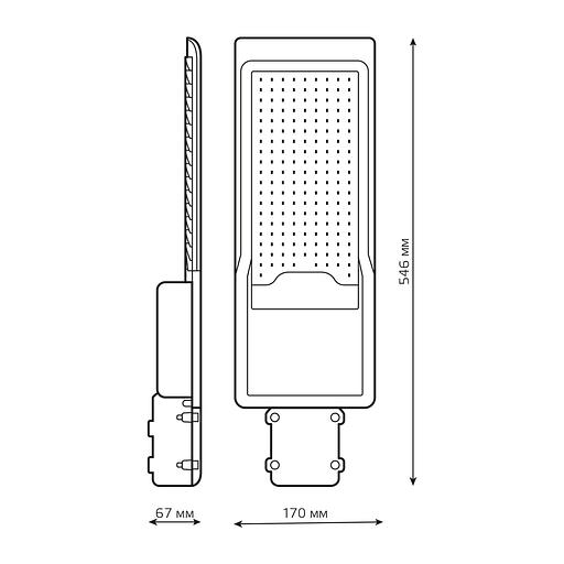 Светильник светодиодный уличный консольный LED ДКУ-150 Вт 15000 Лм 5000К IP65 190-250 В КСС Ш 546х170х67 мм Avenue Gauss Gauss 629534305 фото 5