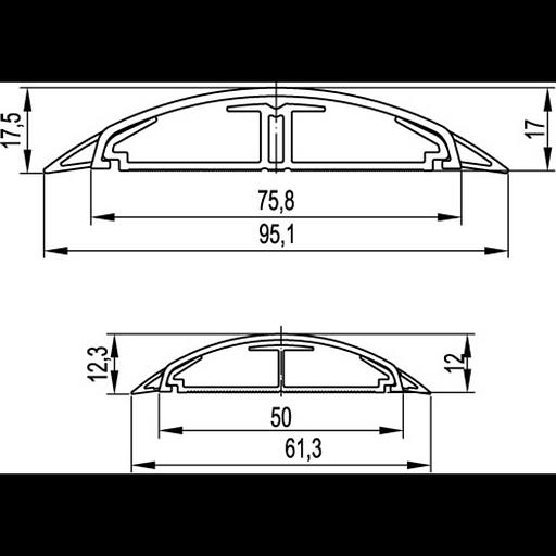 Канал напольный СSP-F 75x17 черный DKC 01333 фото 2
