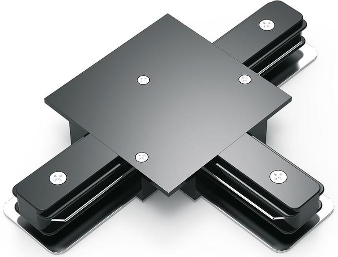 Коннектор для встраиваемых трековых шинопроводов (T) черный однофазный Gauss Gauss TR135 фото 1