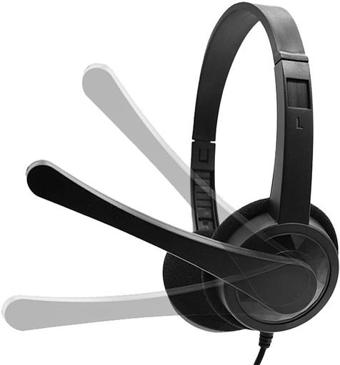 Наушники с микрофоном Оклик HS-M600 черный/черный 1.6м накладные оголовье (1900372) фото 5