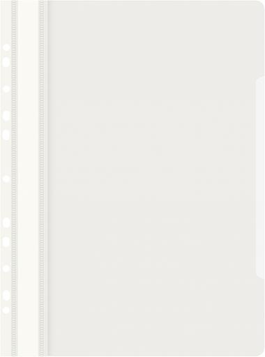 Папка-скоросшиватель Бюрократ PS-P20WH A4 прозрач.верх.лист боков.перф. пластик белый фото 1