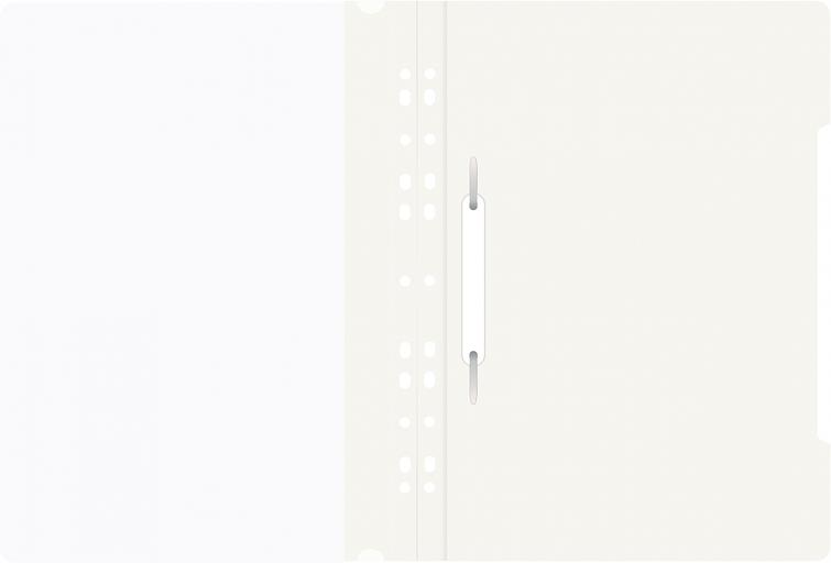 Папка-скоросшиватель Бюрократ PS-P20WH A4 прозрач.верх.лист боков.перф. пластик белый фото 2