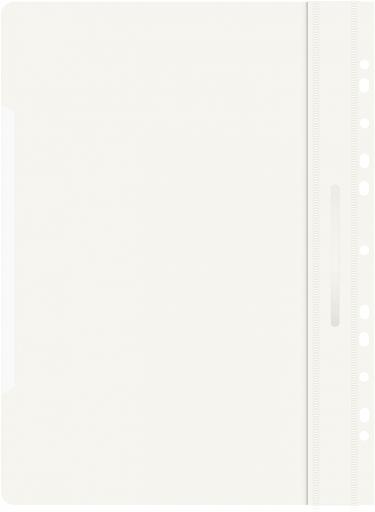 Папка-скоросшиватель Бюрократ PS-P20WH A4 прозрач.верх.лист боков.перф. пластик белый фото 3