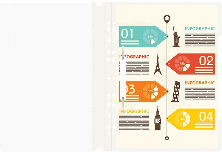 Папка-скоросшиватель Бюрократ PS-P20WH A4 прозрач.верх.лист боков.перф. пластик белый фото 5