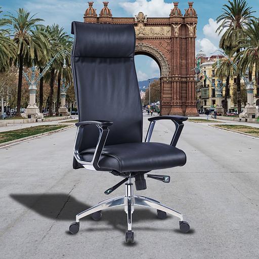 Кресло руководителя Cactus CS-LBK-BARSELONA кожа крестов. алюминий фото 6