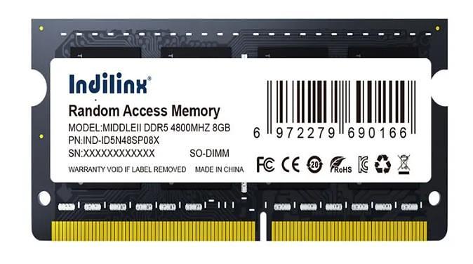 Память Indilinx DDR 5 SO-DIMM 8Gb 4800MHZ (IND-ID5N48SP08X) фото 1
