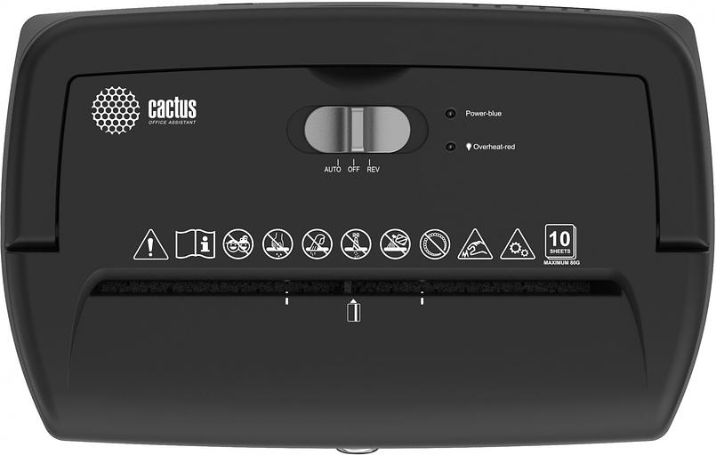 Шредер Cactus CS-SH-10-21-5X18 (секр.P-4) перекрестный 10лист. 21лтр. скрепки скобы пл.карты фото 3