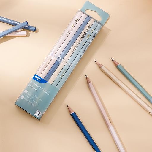 Карандаш ч/г Deli EC031-HB HB ассорти 4цв. (12шт) фото 5