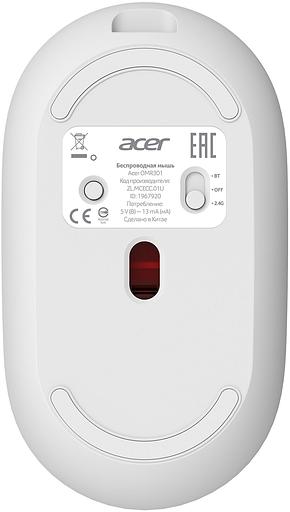 Мышь Acer OMR301 белый оптическая (1600dpi) беспроводная BT/Radio USB (4but) фото 2
