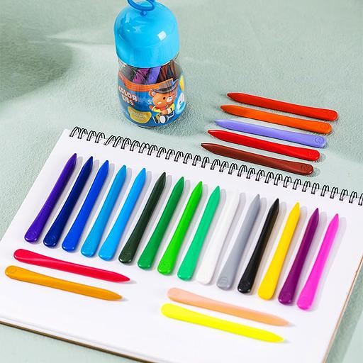 Мелки пластик. Deli EC222-24 трехгр. 24цв. (24шт) пласт.туб. гол. фото 3