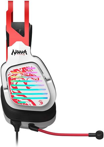 Наушники с микрофоном A4Tech Bloody G560 белый/красный 2м мониторные оголовье (G560 NARAKA) фото 4