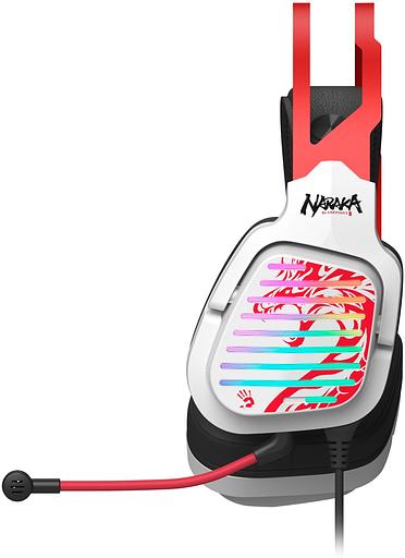 Наушники с микрофоном A4Tech Bloody G560 белый/красный 2м мониторные оголовье (G560 NARAKA) фото 5