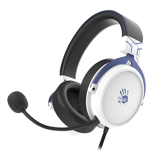 Наушники с микрофоном A4Tech Bloody M590i синий/белый 1м мониторные USB оголовье (M590I SPORTS NAVY) фото 2