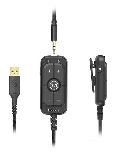 Наушники с микрофоном A4Tech Bloody M590i синий/белый 1м мониторные USB оголовье (M590I SPORTS NAVY) фото 3