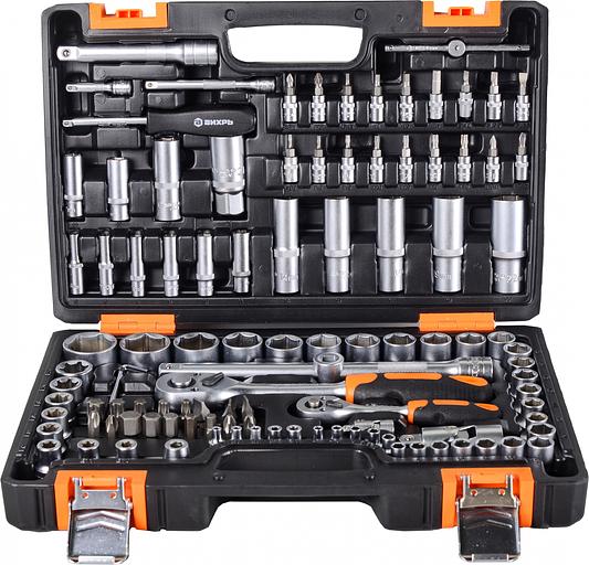 Набор инструментов Вихрь 1/2", 1/4", CrV 108 предметов (жесткий кейс) фото 1