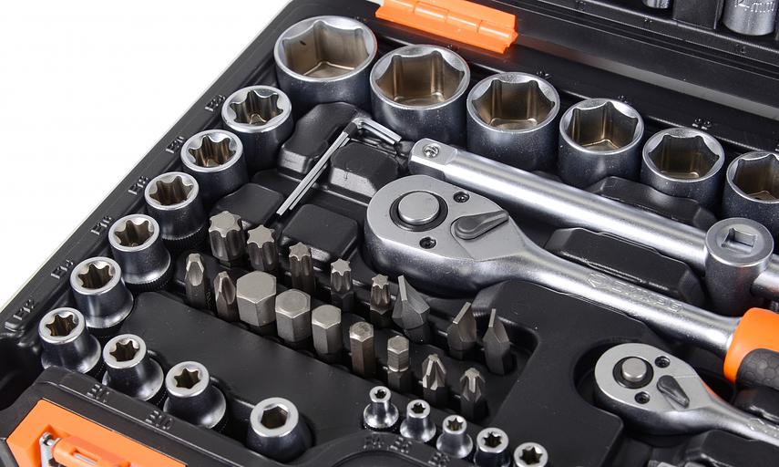 Набор инструментов Вихрь 1/2", 1/4", CrV 108 предметов (жесткий кейс) фото 10