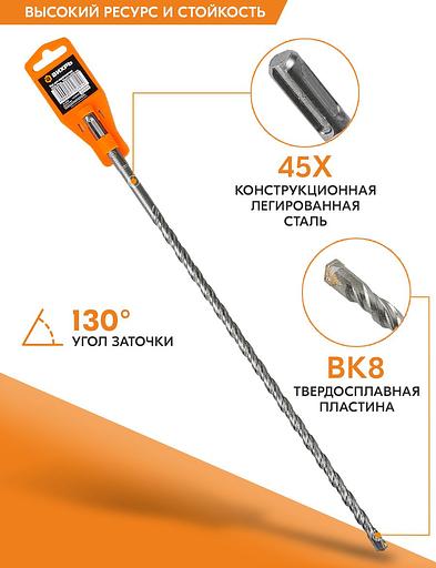 Набор буров Вихрь 73/10/7/9 по бетону Д=10мм Дл=410мм (1пред.) для перфораторов фото 4