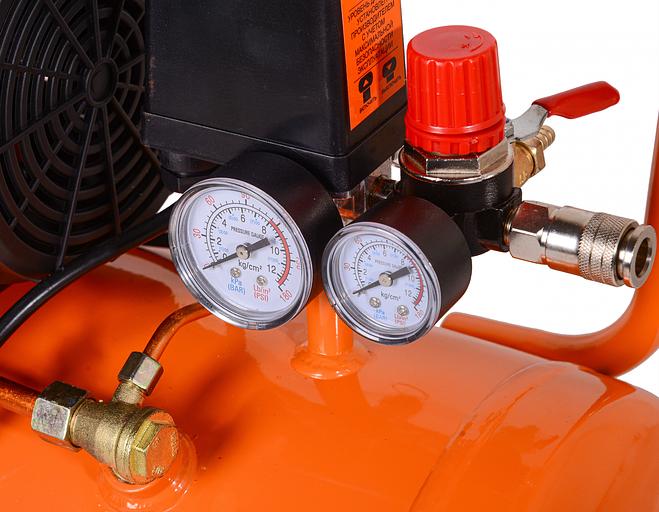 Компрессор винтовой Вихрь КП-195/24 безмасляный 195л/мин 24л 1100Вт оранжевый/черный фото 6