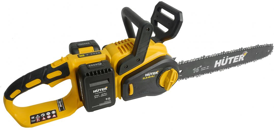 Электрическая цепная пила Huter ELS ELS-40-4 Li дл.шины:16" (40cm) 2аккум. 4Ач ЗУ (70/10/25) фото 9