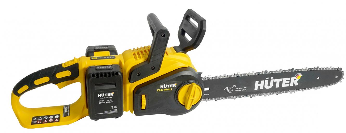Электрическая цепная пила Huter ELS ELS-40-4 Li дл.шины:16" (40cm) 2аккум. 4Ач ЗУ (70/10/25) фото 10