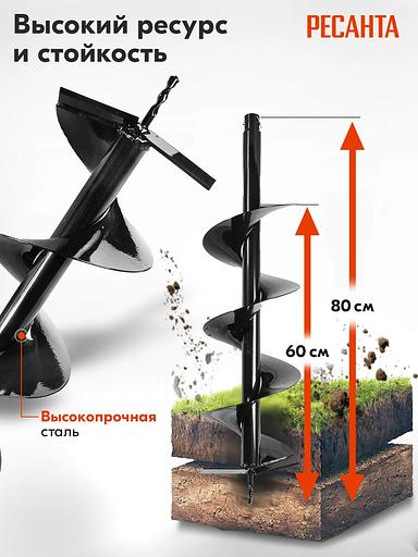 Бур для мотобуров Ресанта AG-200 (70/13/33) фото 3