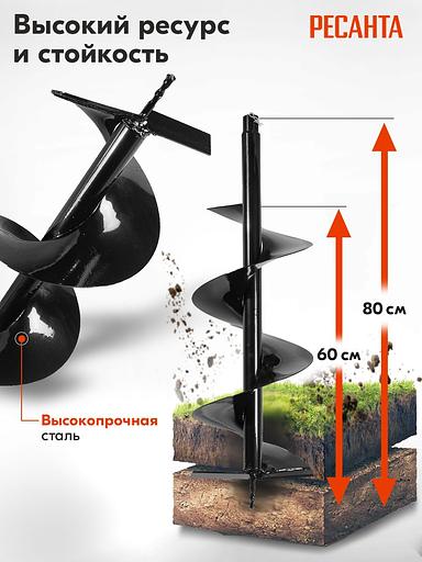 Бур для мотобуров Ресанта AG-250 (70/13/34) фото 3
