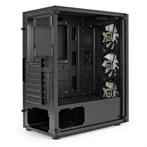 Exegate EX295765RUS Корпус Miditower ExeGate EVO-8227 (ATX, без БП, 2*USB+1*USB3.0+HD Audio, черный, 3 вент. с RGB подсветкой, боковая панель - закаленное стекло) фото 2