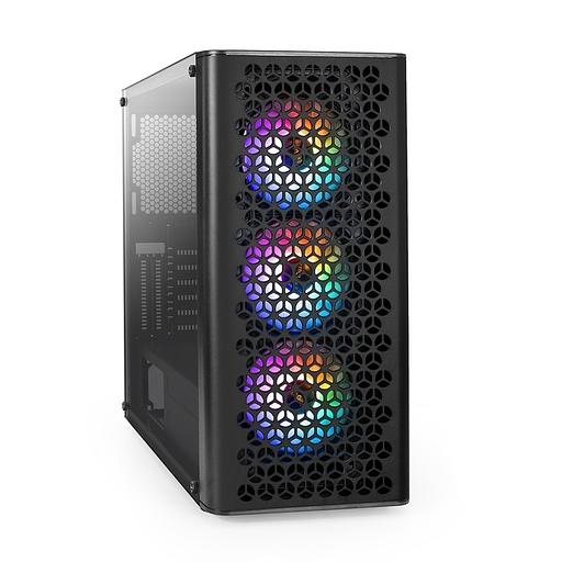 Exegate EX296077RUS Корпус Miditower ExeGate EVO-9202-EVO800 (ATX, БП EVO800RGB с вент. 12 см, с окном, 1*USB+1*USB3.0, аудио, черный, 3 вент. 12см с RGB подсветкой) фото 1