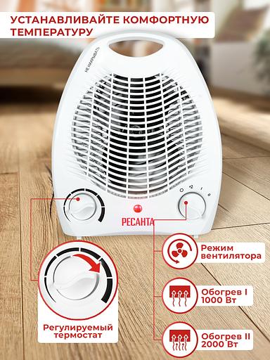 Тепловентилятор Ресанта ТВС-2000 2000Вт белый фото 9