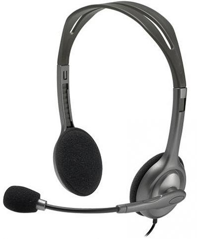 Наушники с микрофоном Logitech H111 серый 2.35м накладные оголовье (981-000588) фото 1