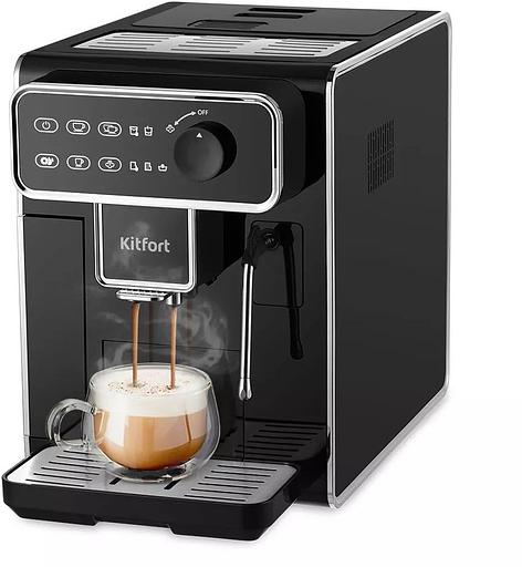 Кофемашина Kitfort КТ-7256 1350Вт черный/нержавеющая сталь фото 1