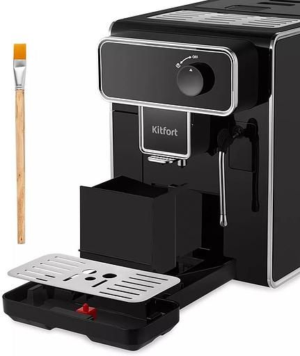 Кофемашина Kitfort КТ-7256 1350Вт черный/нержавеющая сталь фото 6