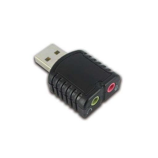 Звуковая карта FG-UAU02D-1AB-BU01 Tiny USB Stereo Sound Adapter (24bit 96kHz), SSS1700 black case, Bulk packing фото 1