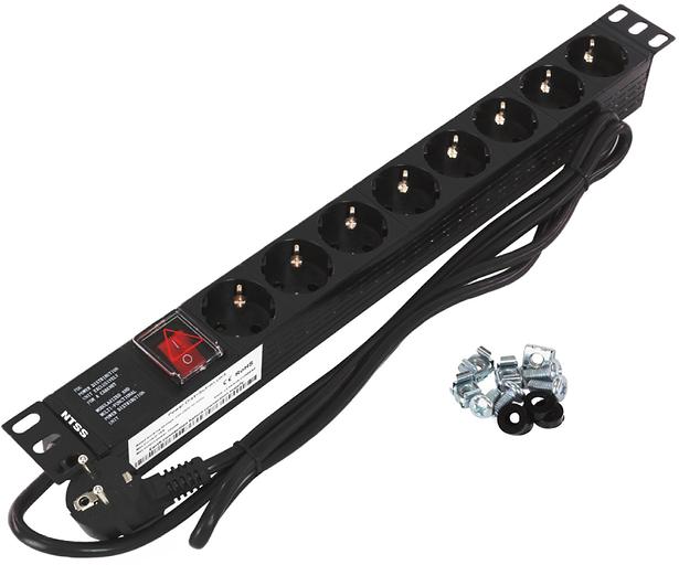 Блок распределения питания NTSS NTSS-PDU-DA2032 гор.размещ. 8x базовые 16A Schuko 1.8м фото 1