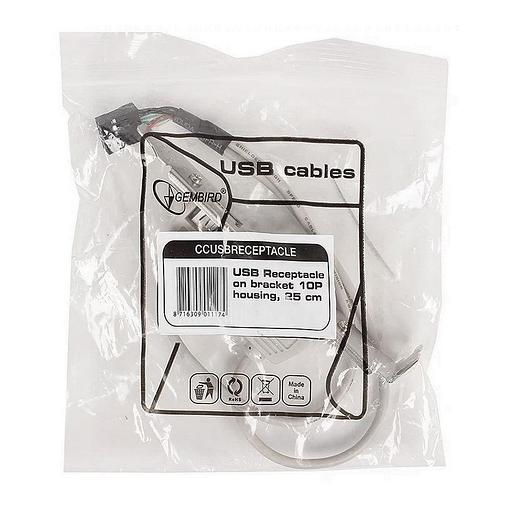 Gembird Планка в сист блок на 2 USB2,0, 10pin ( CCUSBRECEPTACLE) фото 2
