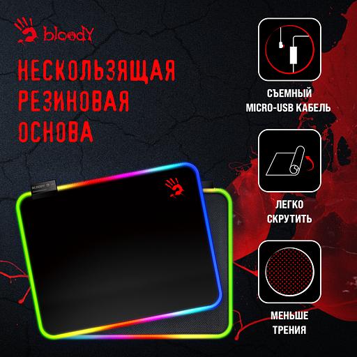 Коврик для мыши A4Tech Bloody MP-45N черный 450x400x4мм фото 3