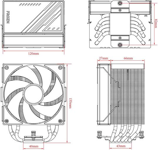 Устройство охлаждения(кулер) ID-Cooling FROZN A610 ARGB Soc-AM5/AM4/1151/1200/2066/1700 4-pin Al+Cu 250W 940gr LED Ret фото 7