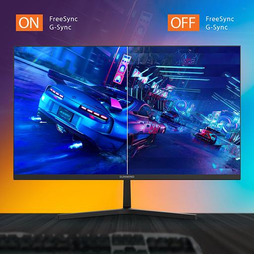 Монитор SunWind 23.8" SM-24FI221 черный IPS LED 5ms 16:9 HDMI M/M матовая 250cd 178гр/178гр 1920x1080 100Hz G-Sync VGA DP FHD 3.0кг фото 6