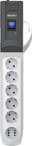 Сетевой фильтр Pilot PRO USB 1.8м (6 розеток) серый (коробка) фото 1