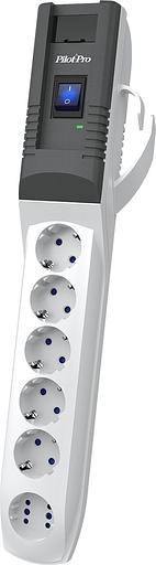 Сетевой фильтр Pilot PRO USB 5м (6 розеток) серый (коробка) фото 2