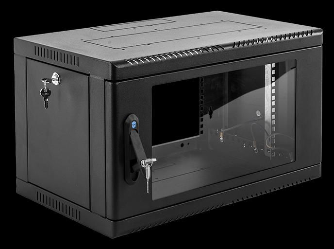 ЦМО Шкаф телекоммуникационный настенный 9U (600? 650) дверь стекло, цвет черный (ШРН-9.650-9005) фото 1