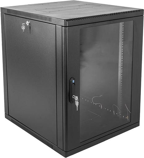 ЦМО Шкаф телекоммуникационный настенный 12U (600? 650) дверь стекло, цвет черный (ШРН-12.650-9005) фото 1