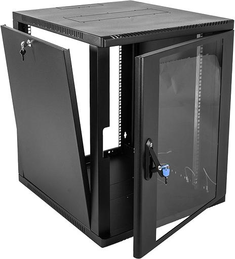 ЦМО Шкаф телекоммуникационный настенный 12U (600? 650) дверь стекло, цвет черный (ШРН-12.650-9005) фото 2