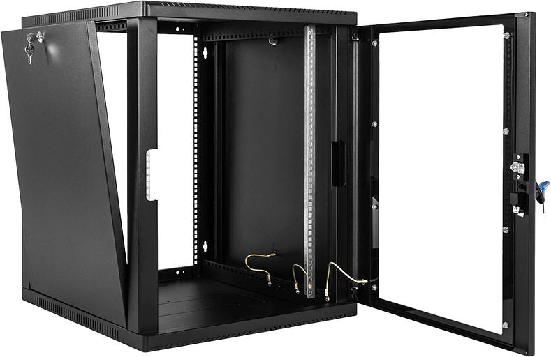 ЦМО Шкаф телекоммуникационный настенный 12U (600? 650) дверь стекло, цвет черный (ШРН-12.650-9005) фото 3
