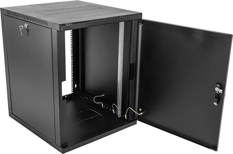 ЦМО Шкаф телекоммуникационный настенный 15U (600? 650) дверь металл, цвет черный (ШРН-15.650.1-9005) фото 3