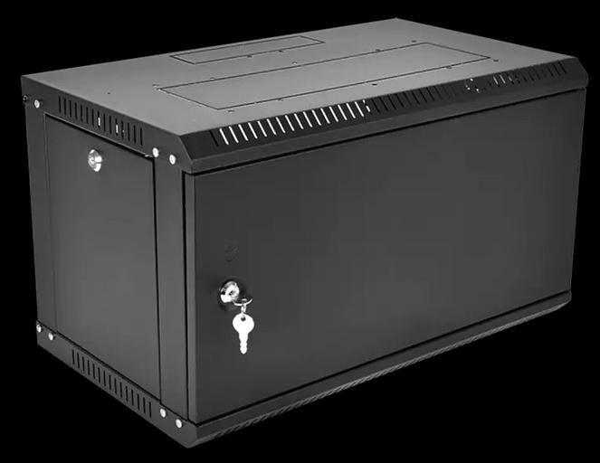 ЦМО Шкаф телекоммуникационный настенный разборный ЭКОНОМ 6U (600? 650) дверь металл, цвет черный (ШРН-Э-6.650.1-9005) фото 1