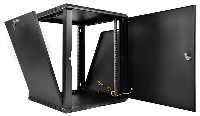 ЦМО Шкаф телекоммуникационный настенный разборный ЭКОНОМ 12U (600? 350) дверь металл, цвет черный (ШРН-Э-12.350.1-9005) фото 4
